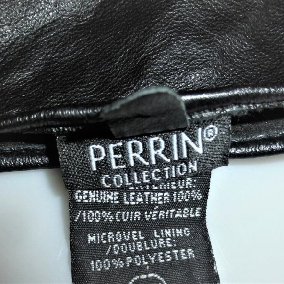 Perrin LEATHER GLOVES Size M Woman's Leather Gloves Driving Gloves Black Gloves - Picture 3 of 3